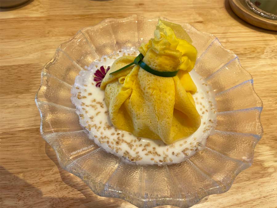 Plated dish with crispy toppings at The Split